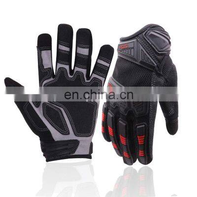 HANDLANDY TPR Protector on Back Hand Gloves for Construction Mechanic Screen Touch Outdoor Riding Gloves