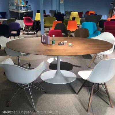 DAR Reinforce White Fiberglass Eames Armchair With Stainless Steel Base for Sale photo-4