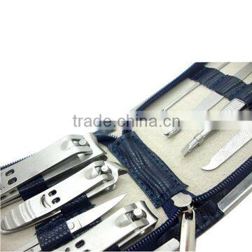 PU 8pcs Metal Frame Zipper Bag Wave Convex Texture Manicure Set Nail Clipper Set Quality Choice photo-4