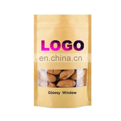 Custom logo printing kraft coffee bag food packaging aluminum foil packaging bag