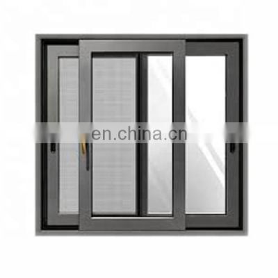 Apex building material sliding double glazed aluminum frame 3 track windows