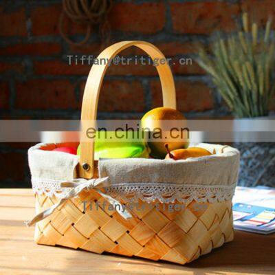 Handicraft Rectangle Wood Chip Christmas Gifts Storage Basket photo-2