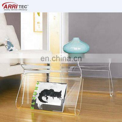 Acrylic Square Table Magazine Display Coffee Table With Magazine Rack photo-2