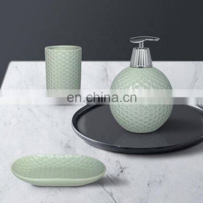 Whole Housewares набор из 4 предметов изящных в парижском стиле керамических ванных принадлежностей, мыльница photo-5