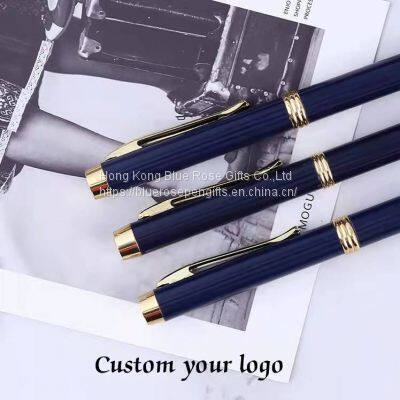 Ballpoint Pen Manufacturer Twist Actional Royal Blue Metal Collection Ballpoint Pen With Gold Accents photo-3