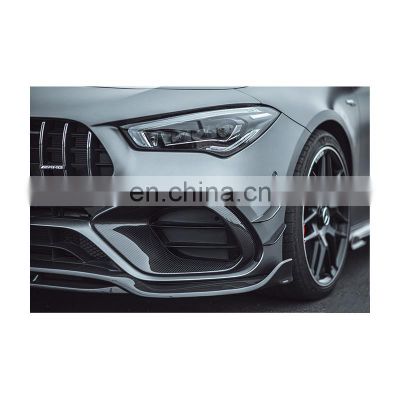 Front Bumper Canards Car Parts 100% Dry Carbon Fiber Material Military Quality For BENZ CLA45 W118