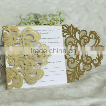 2016 Hot Sale Vintage Royal Design Laser Cut Wedding Invitation Card