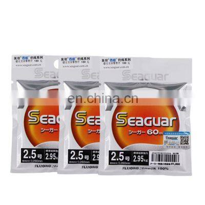 Factory sell Super Strong Japanese NEW SEAGUAR 60m 100% Fluorocarbon Transparent Fishing Line