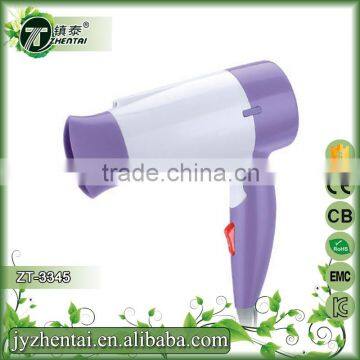 Plastic Material and Ionic,Foldable Feature Mini Hair Dryer