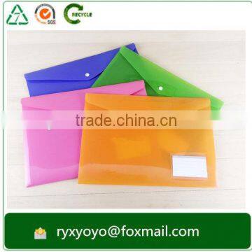 2016 best quality poly snap plastic a4 document file wallet with window                        
                                                Quality Choice