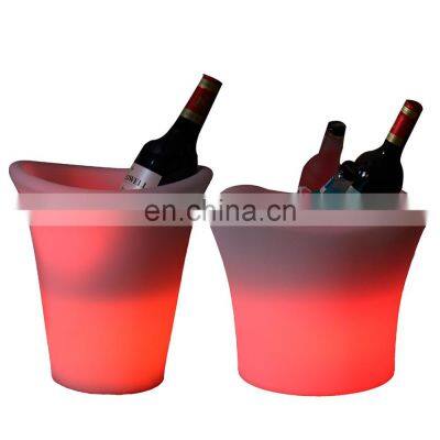 Big Capacity Custom Logo Whiskey Beverage led Wine Chiller Plastic PC Ice Bucket Promotional Plastic Beer led Wine Ice Bucket