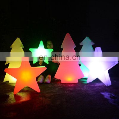 plastic outdoor light up Christmas /Outdoor led night street light decor plastic tree/star/snow led Christmas lights wholesale