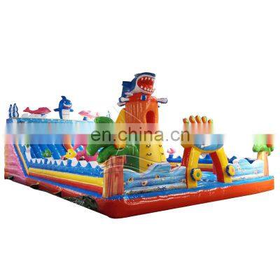 New design air bouncer inflatable trampoline slide