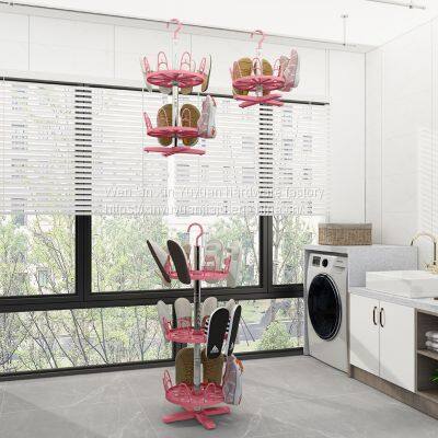 Rotary Floor Type Multi - Purpose Shoe Rack Outdoor Balcony Household Hanging Air - Drying Shoe Rack