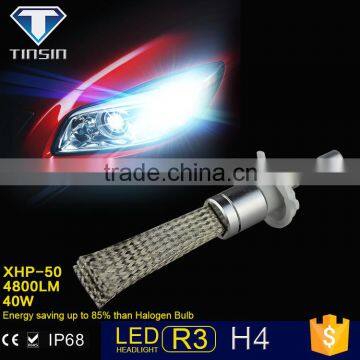 Tinsin latest R3 XHP-50 chips 80w 9600lm 2015 headlight bulb auto led H4 conversion kits