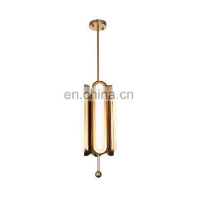 Postmodern design industrial metal chandelier hotel ceiling home lighting brass glass transparent lampshade chandelier
