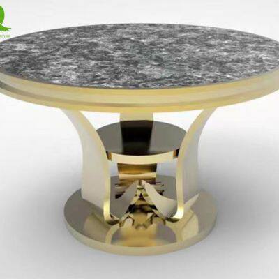 Luxury quality stainless steel legs round dining table event banquet dining table