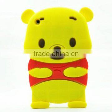 Cute 3D Cartoon Bear Design Silicone Case Cover Skin for iPad Mini