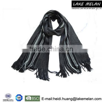 Hot Selling100% Acrylic Knitted Scarf In Striped Pattern For Men