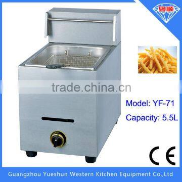 china factory sales Commercial Stainless Steel Gas Fryer / Single Basket Deep Fryer