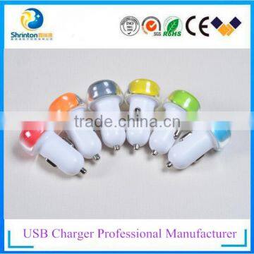 LED light USB Car Charger Adapter 2 Port 5V 2.4A