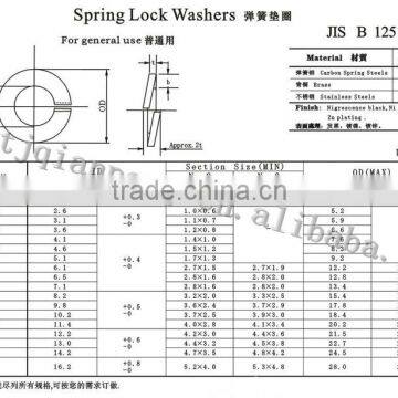 DIN 127 Spring Lock Washers with Square Ends or Tang Ends