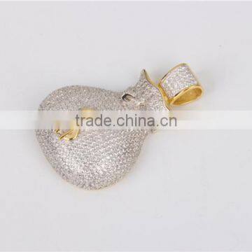 2016 Latest Hot Selling High Polished Micro Setting Hip Hop Jewelry Money Porket Pendant