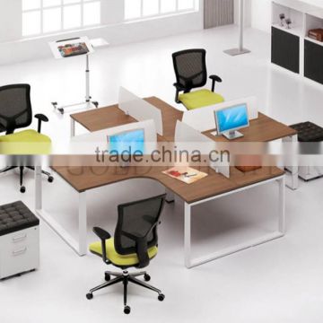 foshan modern furniture design 4 person white metal frame office workstation ( SZ-WS52)