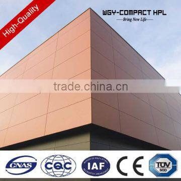 Manufacturer yellow textured moistureproof 7mm hpl facade