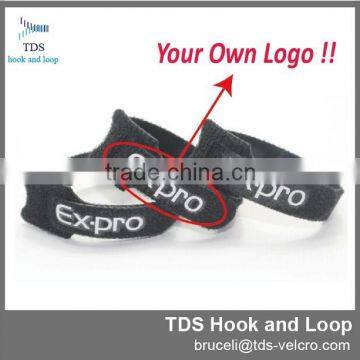 customized company logo hook and loop custom printed cable ties