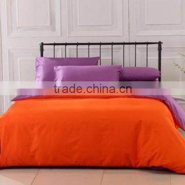 Orange and Light Purple Patchwork Solid Color Polycotton Bed Sheet Trade Assurance