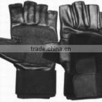 2015 WEIGHT LIFTING GLOVES GENUINE LEATHER MATERIAL BLACK COLOR