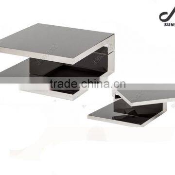 square flat rotate modern tea table design T592