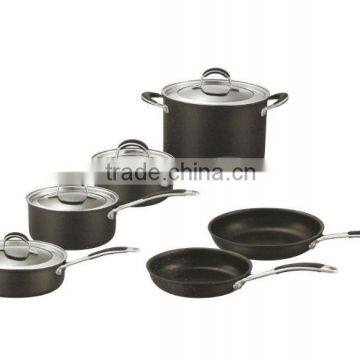 10PCS Aluminium Hard Anodized Non Stick Coating Cookware Set C1106