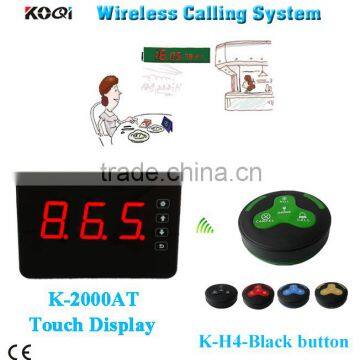 4-key buzzer K-H4 with 3-digit led screen K-2000AT Wireless remote paging system