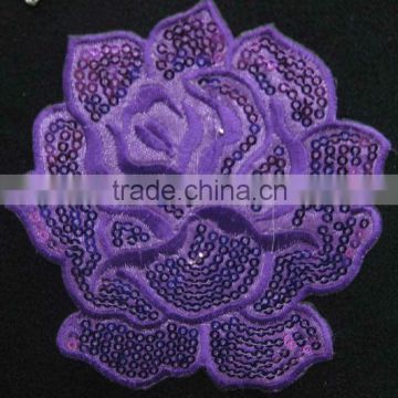 Embroidery sequin rose flower