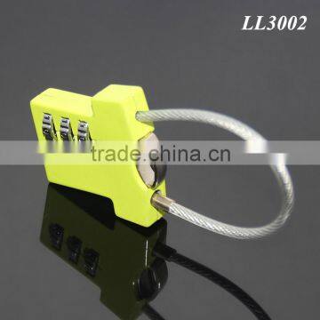 RANDOM Mix Colors Green T-shirt Shaped Three Coded Lock Blank Metal Zinc Alloy Steel Wire Combination 3 Digitals Padlock photo-3