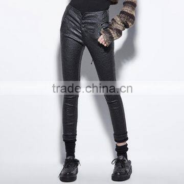 PK-071 New Arrivals Unique Design Bark Pattern Straps Tight Pants With Pockets photo-2
