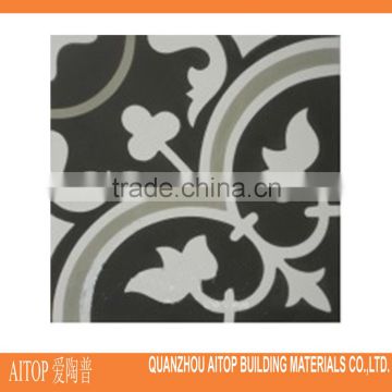 Grey black flooring decor cement tile flower texture rustic cement flooring carpet tile 200x200mm cement tile china price cheap