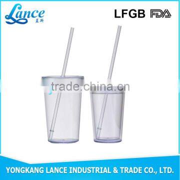 16OZ 22OZ AS material single wall plastic cup with screw on lid