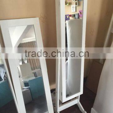wooden frame mirror with jewely case