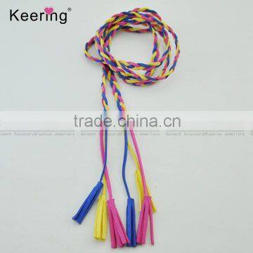 Suede leather braided double-end tassel cord fringe WTR-050