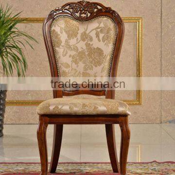 Home commonly used table chairs set wood frame fabric side chairs