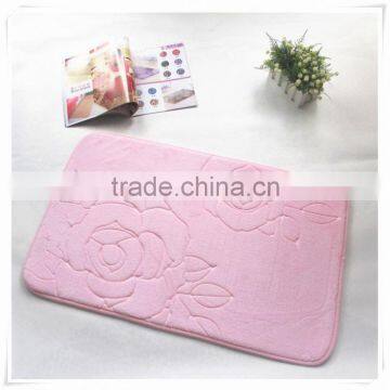 2016 lastest new 100% polyester Anti-slip memory foam Bath MatMemory foam bath mat Qinyi