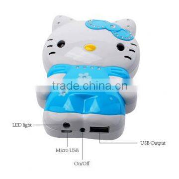 2014 new product wholesale 6600mah hello kitty power bank made in china