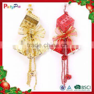 2015 Hot Sale Popular New Product Small Colorful Plastic Christmas Door Hanging Bell Decorations