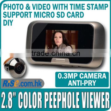 Camera Door EQUES Photo Video 0.3MP Color SD Card 2.8" Digital Peephole Viewer