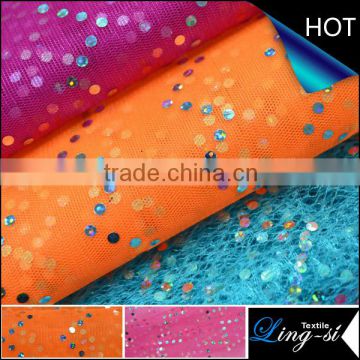 Polyester Mesh Fabric with Hologram For Dress