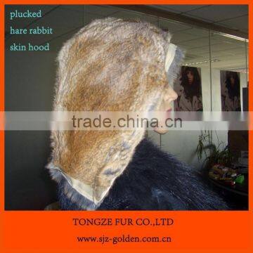 Plucked Hare Rabbit Skin Hood Lining for Garments, Jackets and Down Jacket