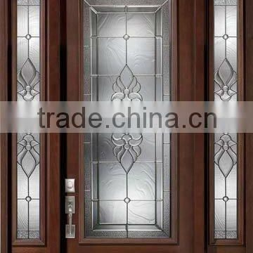 Decorative Glass Wood Design Doors With Side Lite Transom DJ-S9104MSTHS-10